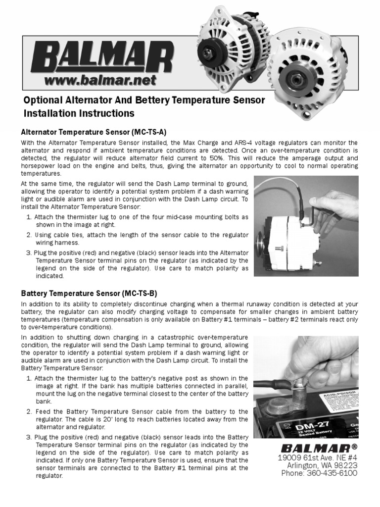 Balmar Temperature Sensor Manual PDF Electrical Equipment