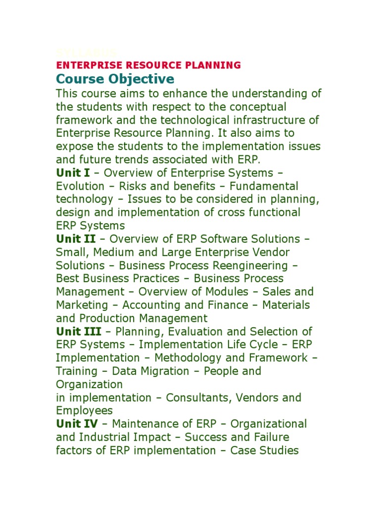 Erp | PDF | Enterprise Resource Planning | Business Process