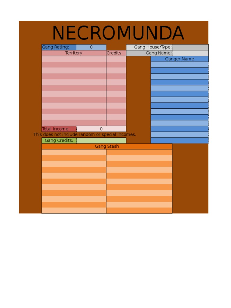 Necromunda: Gang Rating: 0 Gang House/Type: Territory Credits Gang Name ...