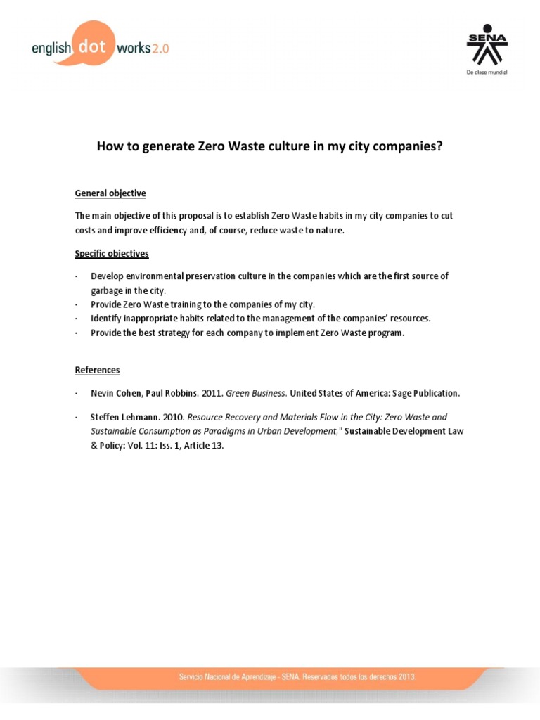 Implementing Zero Waste in City Companies | PDF | Business