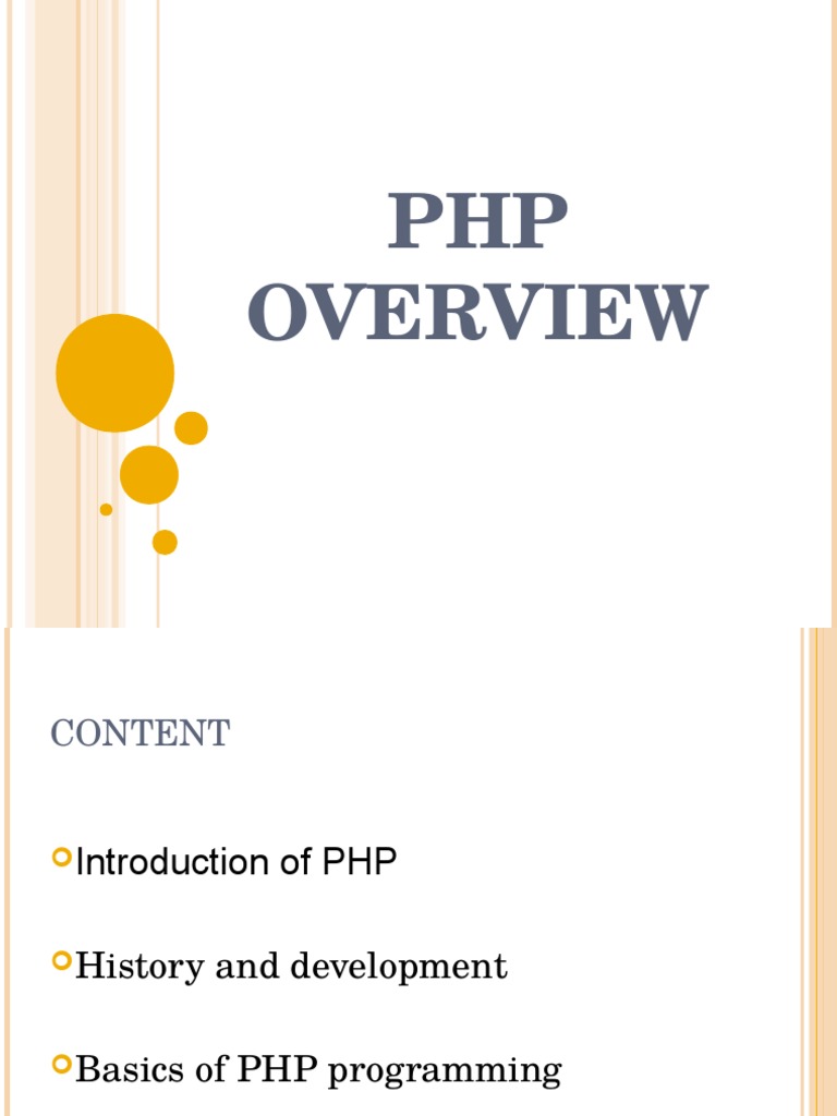 PHP Overview | PDF | Php | Hypertext