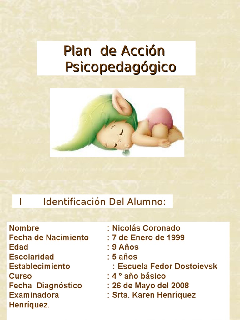 Plan de Intervencion Psicopedagogico | PDF | Lectura (proceso ...