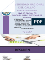 Investigación en Contabilidad y Sistema de Costos