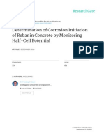 Determination of Corrosion Initiation of Rebar in Concrete by Monitoring Half Cell Potential