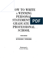 Personal Statement For Graduate and Professional School