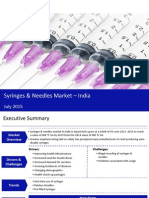 Market Research Report: Syringes & Needles Market in India 2015 - Sample