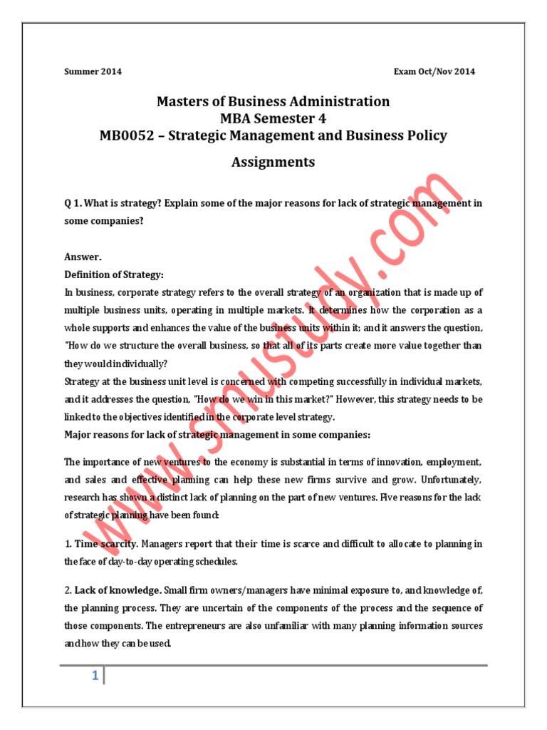 Mba assignments 2014 help