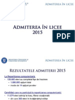 Repartizare La Liceu 2015 - Raport Al Ministerului Educatiei