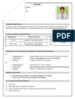 Mr. Sandeep Kumar: Mechanical Engineering Resume