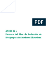 Formato Plan de Reducción de Riesgos para Instituciones Educativas