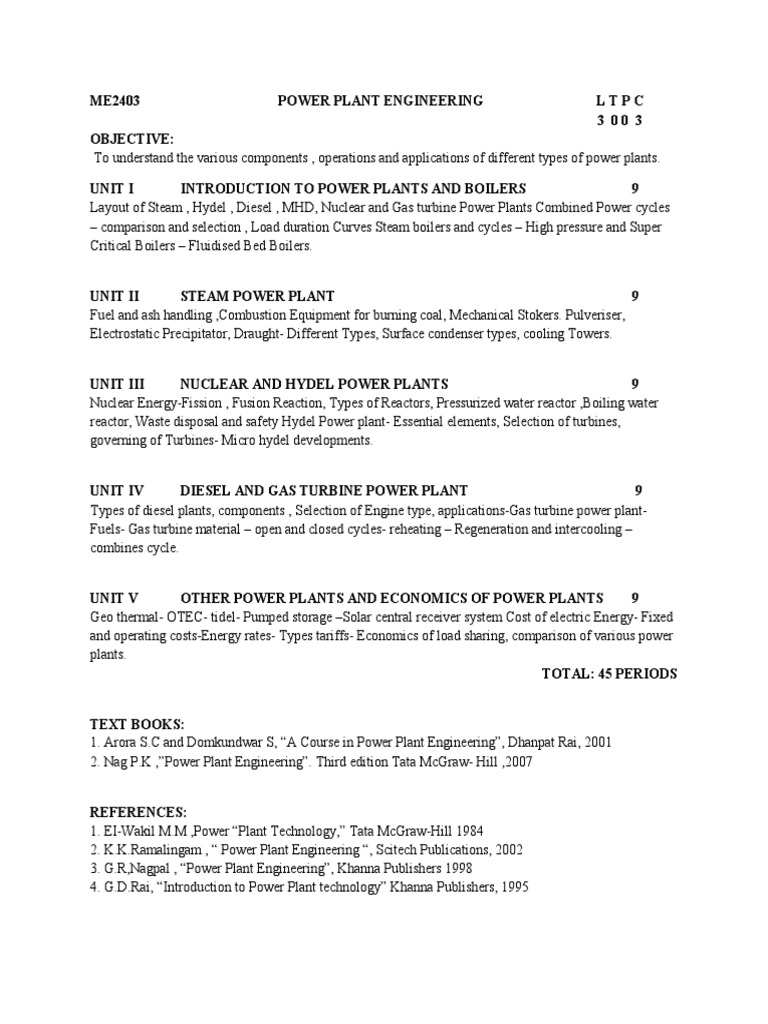 Power Plant Engineering Guide | PDF