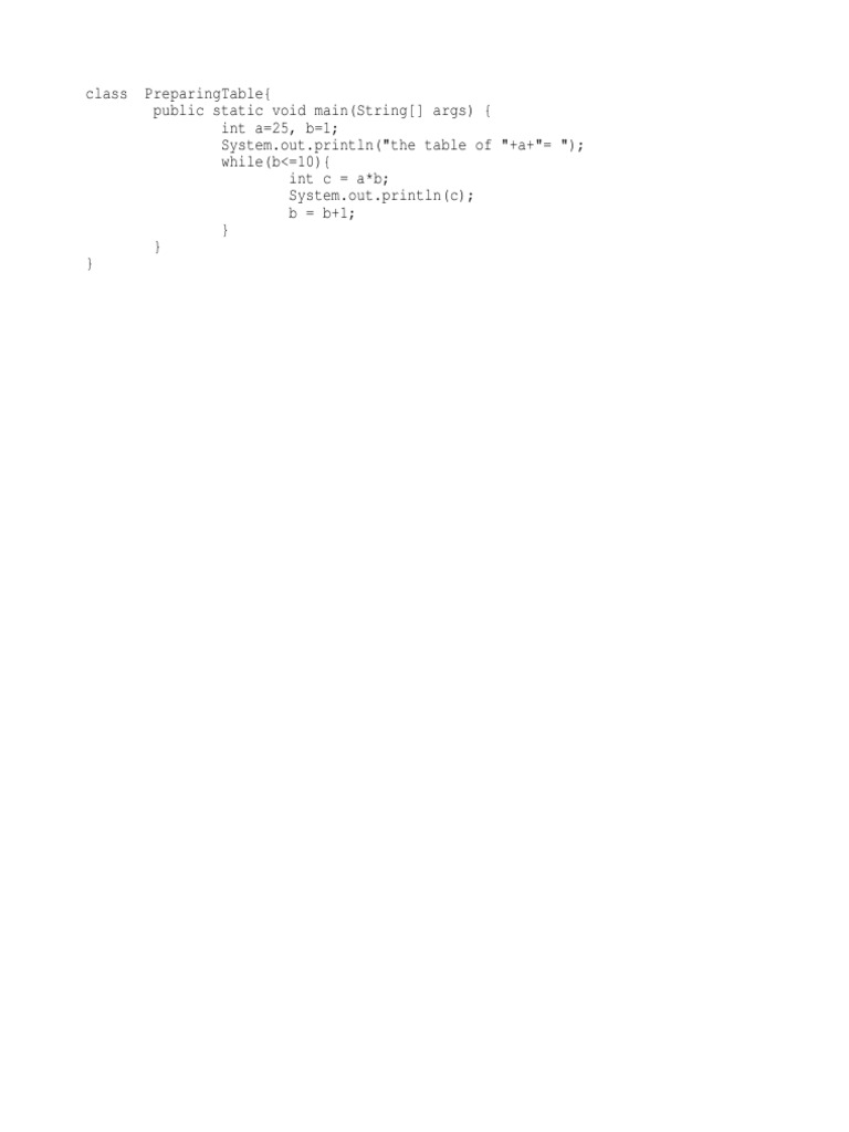 Preparing Table | PDF