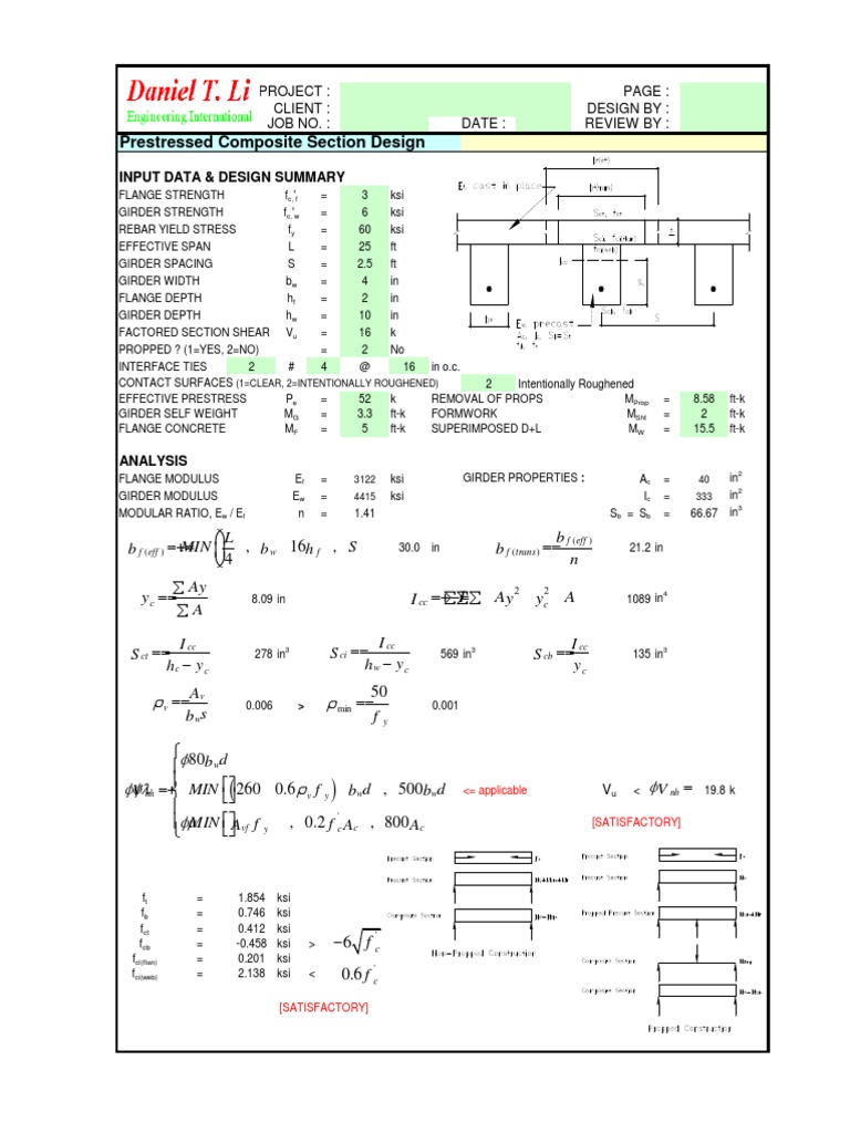 Prestressed Composite Section Design | PDF