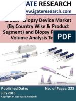 Global - Biopsy Device Market (By Country Wise and Product Segment) and Biopsy Procedure Volume Analysis To 2020