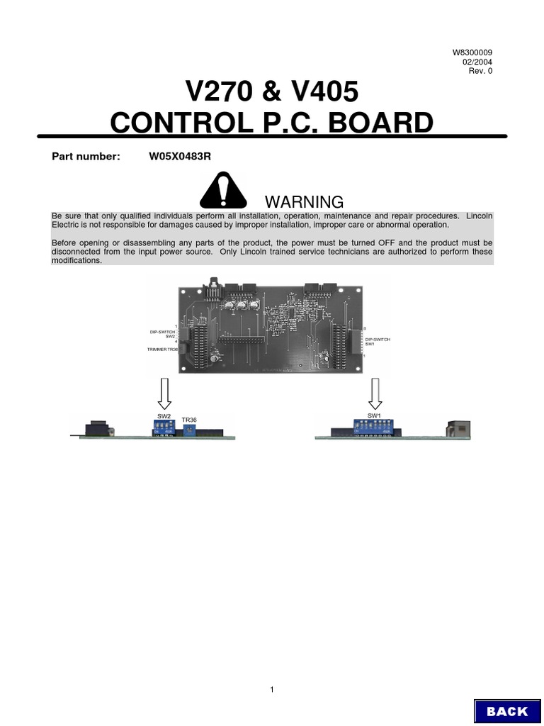 V270 Control Board Setup Guide | PDF
