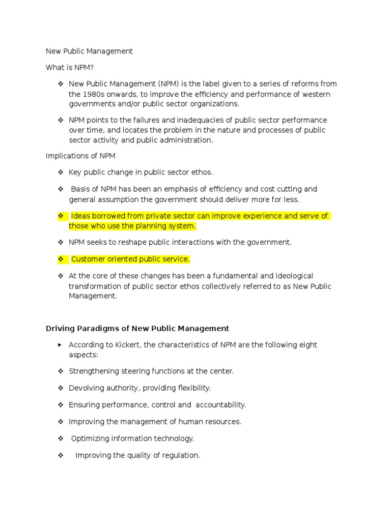 New Public Management Pdf Public Administration Economies