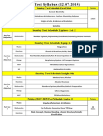 Sunday Test Schedule Excel Med