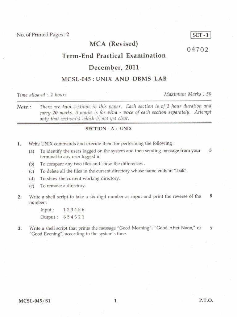 UNIX and DBMS Lab Exam Guide | PDF | Computers | Technology & Engineering