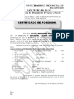 Certificado de Posesion