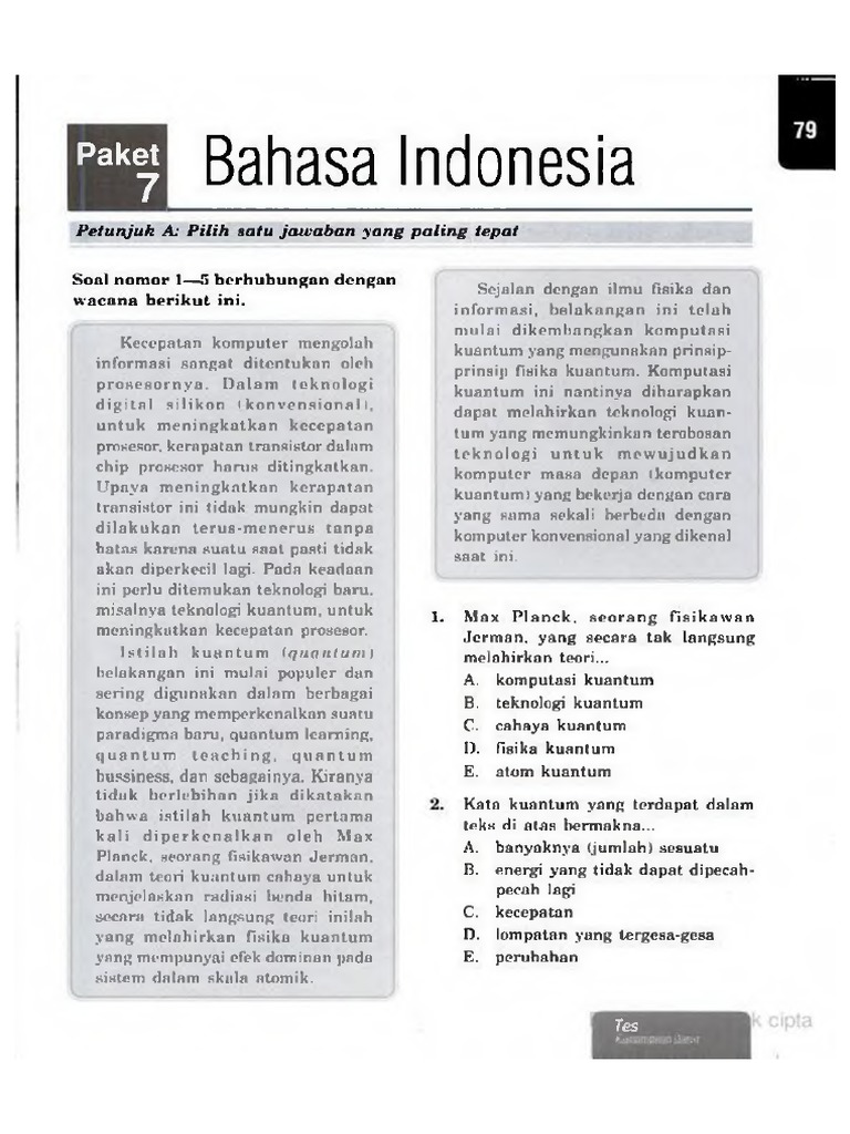  Soal  CPNS  Bahasa  Indonesia  Dan Pembahasannya