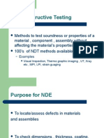Introduction to Non Destructive Testing(NDT)