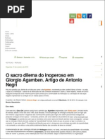 o Sacro Dilema Do Inoperoso Em Giorgio Agamben