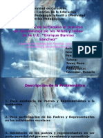 Integracion de La Familia Al Proceso de Aprendizaje de Los Niños y Niñas de La U.E Enquique Barrios Sánchez