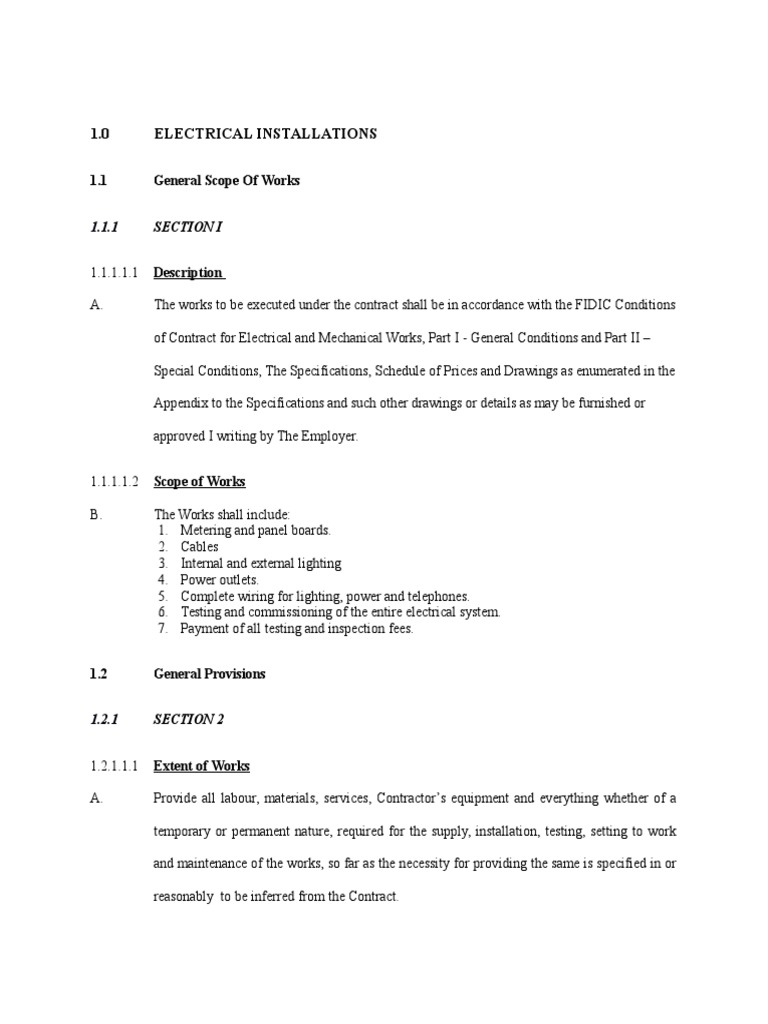 Electrical Specifications Electrical Wiring Cable Free 30day