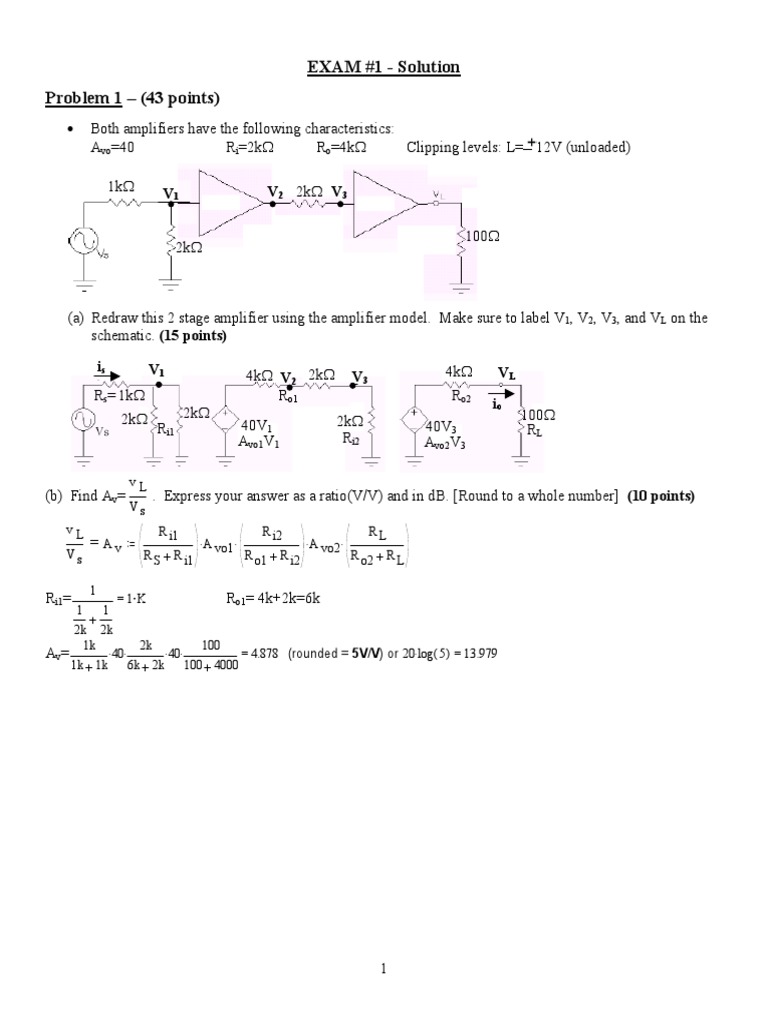Amplifier Analysis and Calculations | PDF