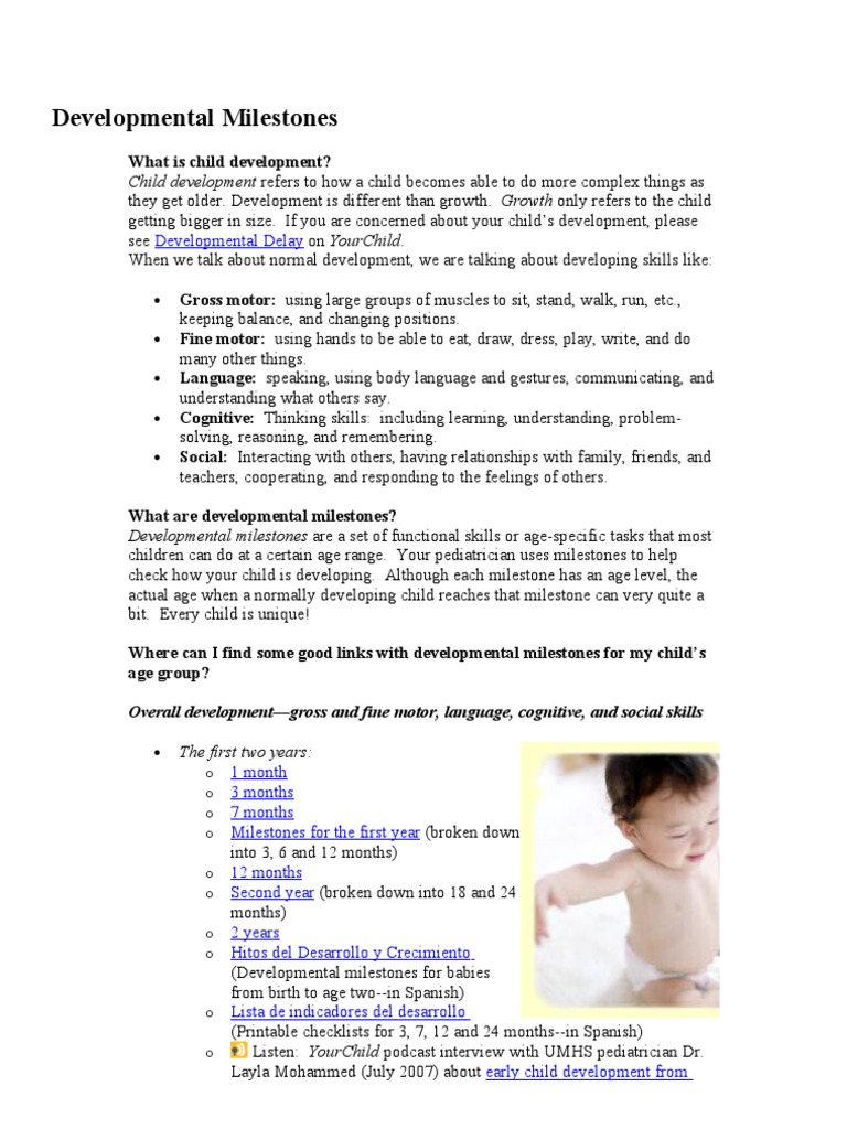Understanding Developmental Milestones | PDF | Child Development ...