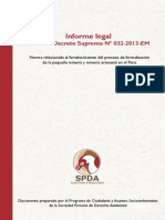 Informe DS 032 Relacionado a La Formalización Minera