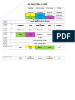 2015 6a Timetable