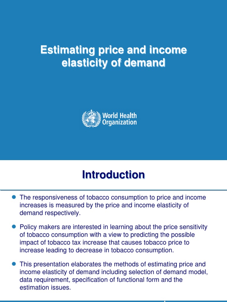Estimating Price and Elasticity of Demand PDF Price