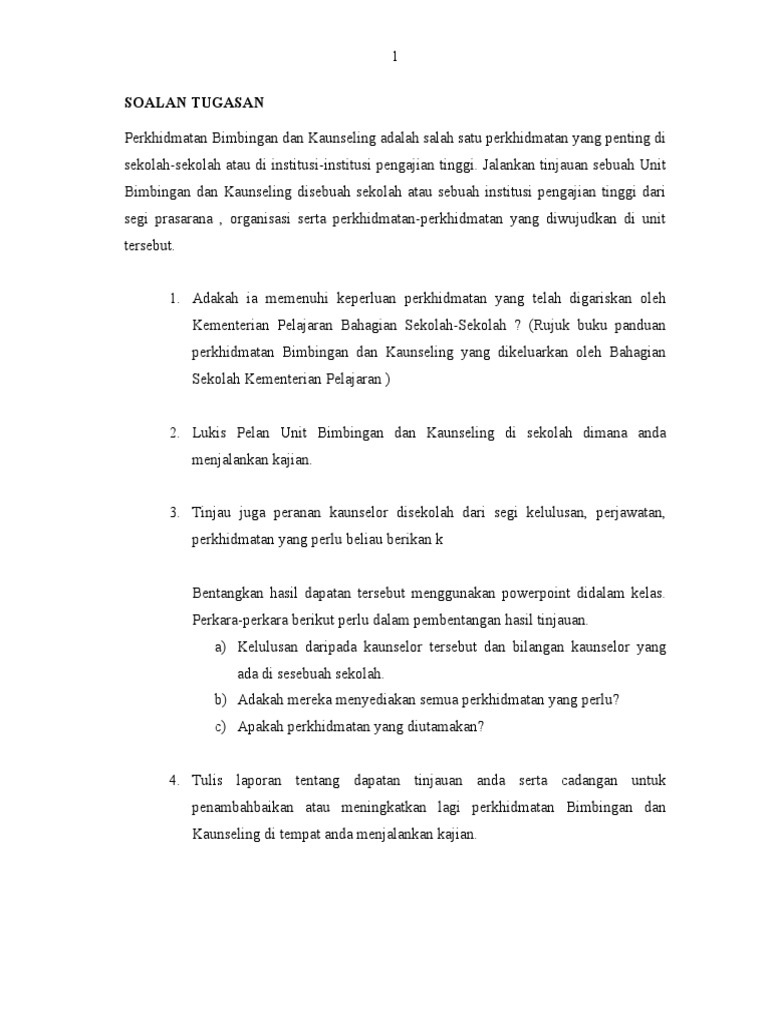 Bimbingan Amp Kaunseling Pdf