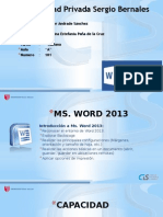 Introducción a MS Word 2013