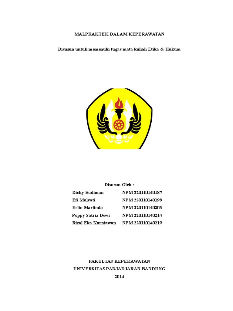 Makalah Malpraktek Dalam Keperawatan