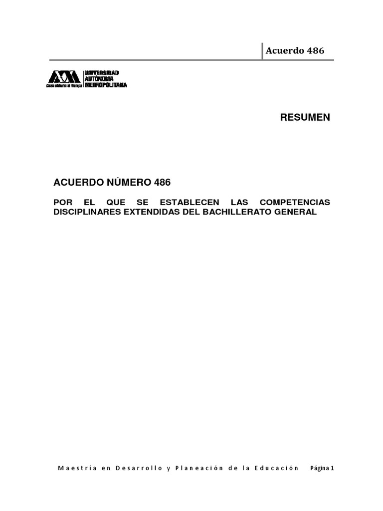 Competencias Disciplinarias del Acuerdo 486 | PDF | Educación ...