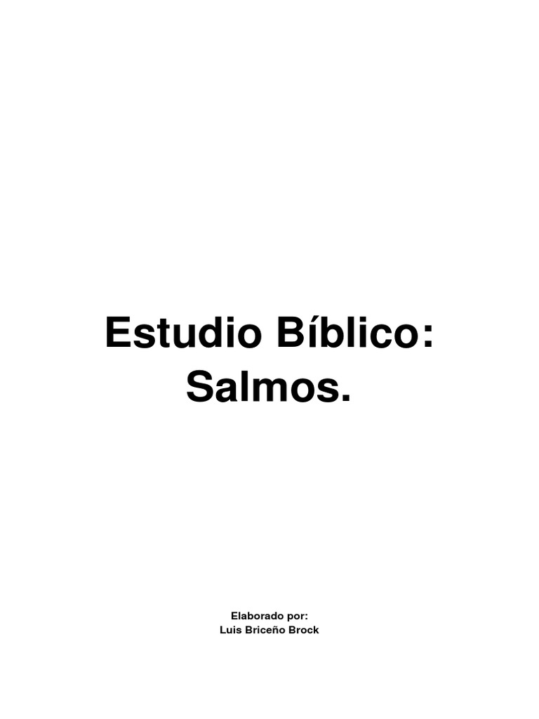 Estudio De Los Salmos Pdf Salmos Cristo Título