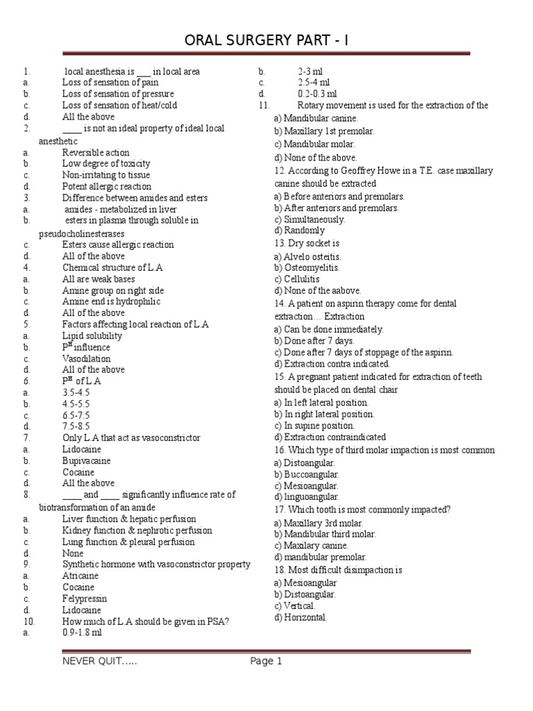 Oral Surgery Fundamentals and Anesthesia | PDF | Coagulation | Anesthesia