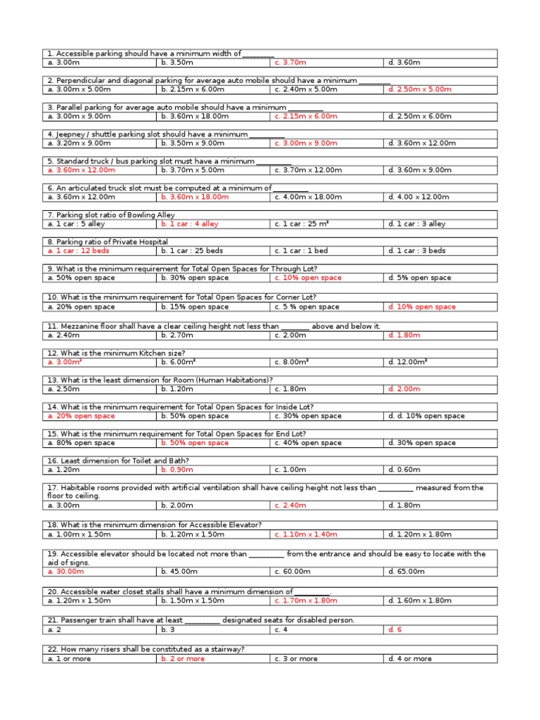 Buidling Code Test | PDF | Home & Garden