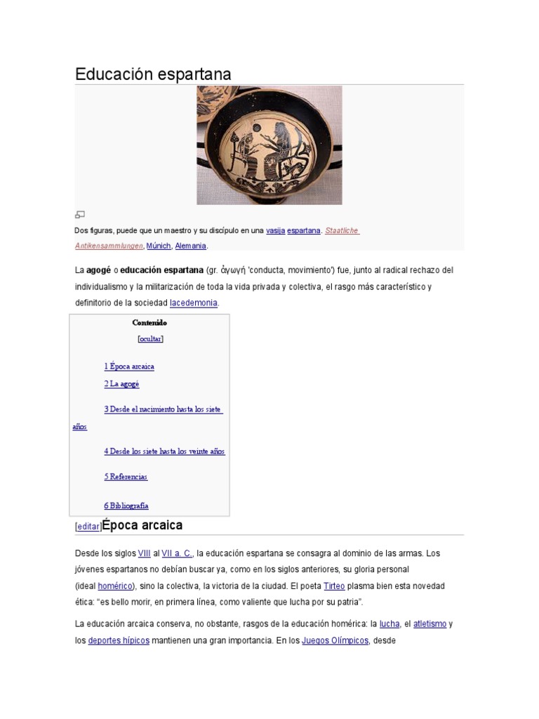 La Agogé: Educación en Esparta | PDF | Antigua Grecia | Antiguedad clasica