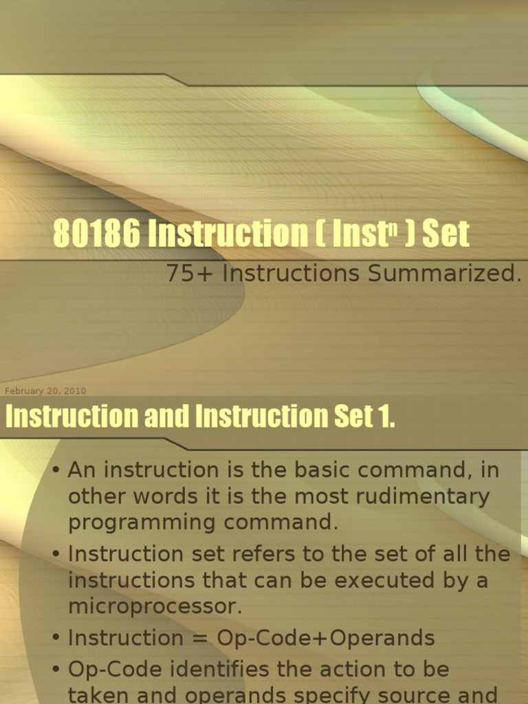 80186 Microprocessor Instruction Set | PDF | Central Processing Unit ...