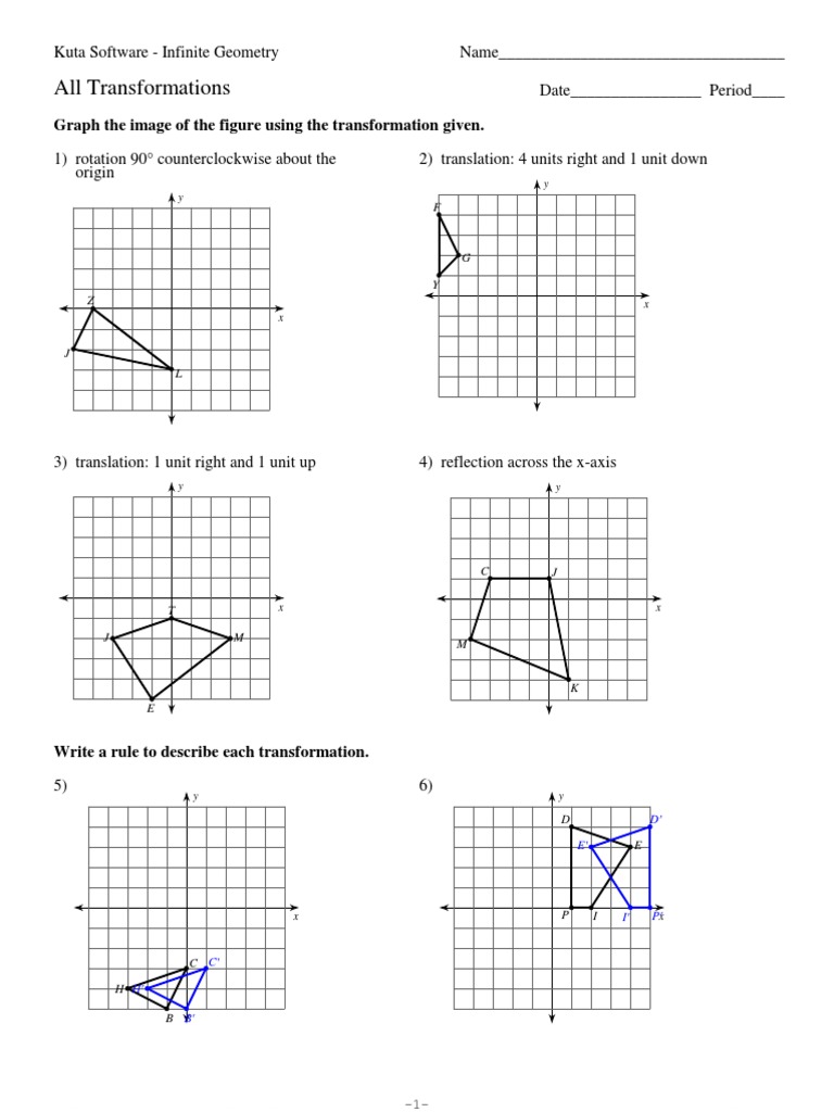 Kuta Software Infinite Geometry All Transformations Answer Key