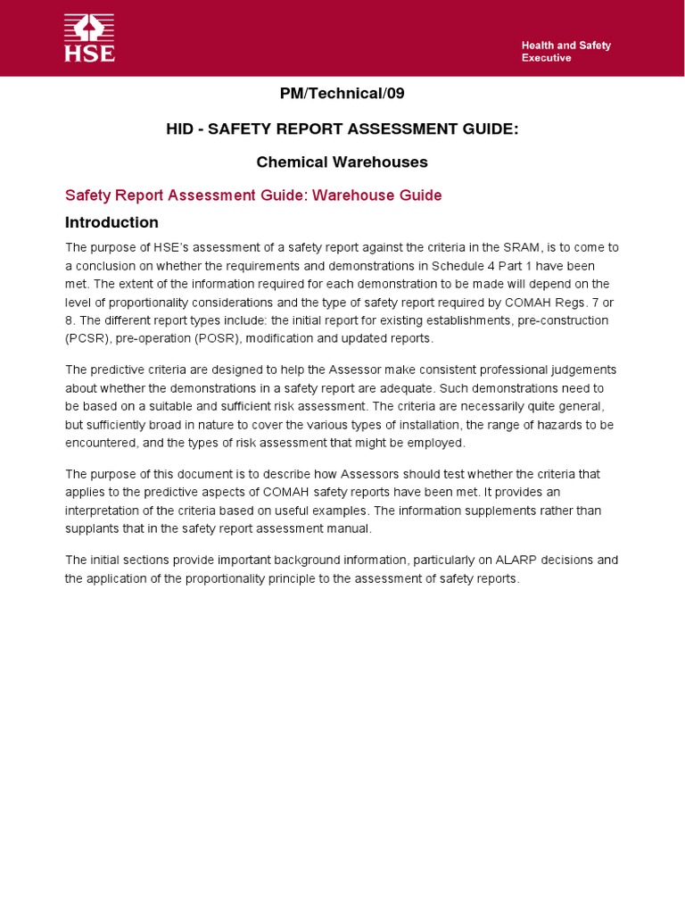 COMAH Safety Report Assessment Guide | PDF | Risk | Reliability Engineering