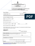 TB Test Renewal Form 2014