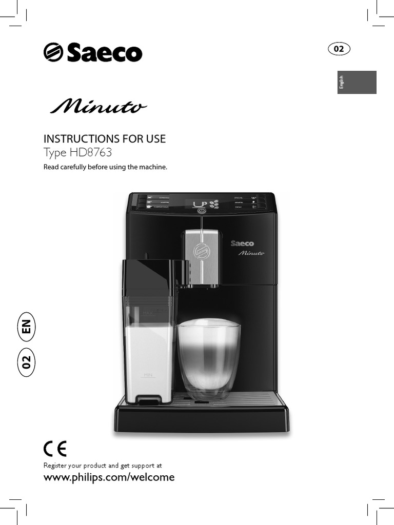 Manual Philips Saeco Minuto Hd876309 Coffee Home Appliance