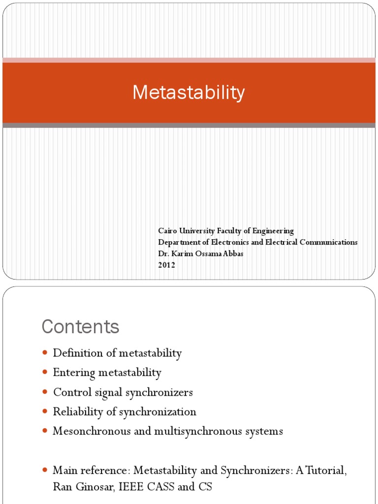 1 Metastability PDF Electronic Design Digital Electronics