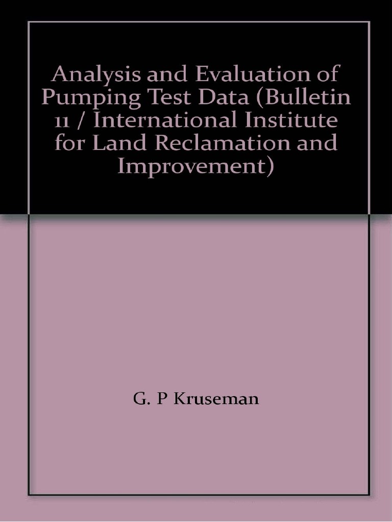Analysis and Evaluation of Pumping Test Data PDF | PDF | Porosity | Aquifer