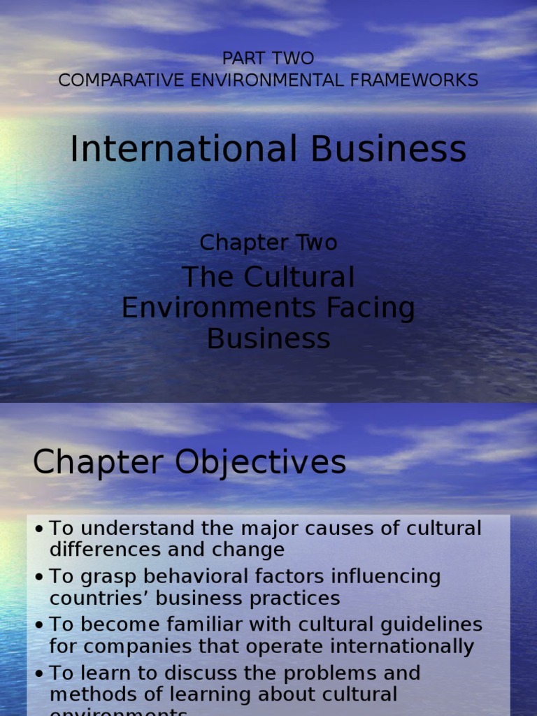 Cultural Environments in International Business | PDF | Value (Ethics ...