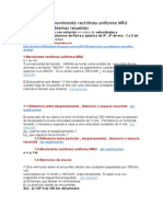 CINEMÁTICA 1 Movimiento Rectilíneo Uniforme MRU Ejercicios y Problemas Resueltos